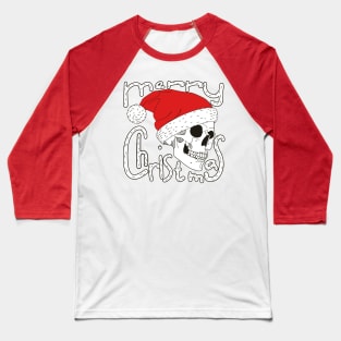 Merry Christmas Skull Face Baseball T-Shirt